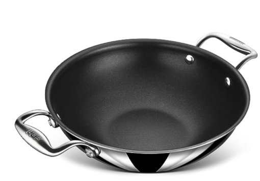 Stahl Triply Stainless Steel Artisan Nevrstick Kadhai with Lid, 5322,22 cm, 2.0 Liters - Image 2
